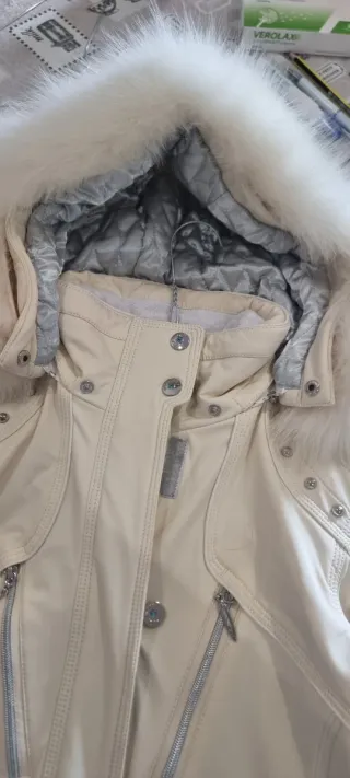 Giubbotto donna neve beige/bianco