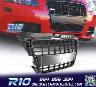PARRILLA AUDI A3 8P 08-12 LOOK S LINE NEGRO BRILLO