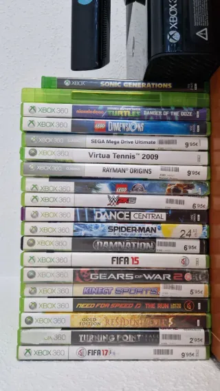 Xbox 360 Negra + Kinect + 2 Mandos