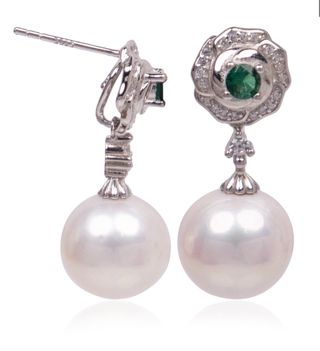 Pendientes Perla Edison 11-11.5mm + CZ Plata 925