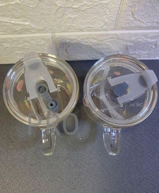 Set di 2 Bicchieri per Bambini Relaxdays, Design Frutta, Acqua con Manico, Coperchio e Cannuccia, 400 ml, Trasparente, 80% Vetro Plastico 10% Silicone N