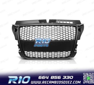 PARRILLA AUDI A3 8P 08-12 LOOK RS3 NEGRO