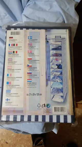 Scaffale a parete in tessuto con 10 scomparti