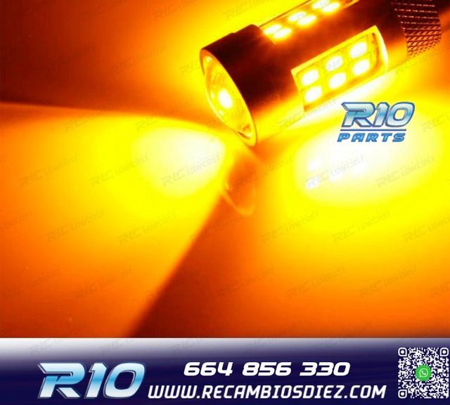 BOMBILLA LED PY21W AMBAR CANBUS