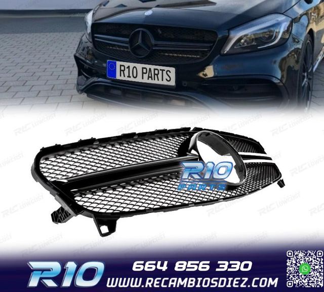 PARRILLA MERCEDES CLASE A W176 15-18 LOOK AMG A45 NEGRO BRIL