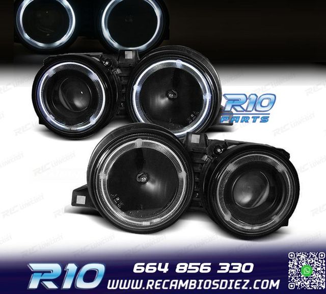 FAROS OJOS ANGEL BMW E30 82-94 FONDO NEGRO