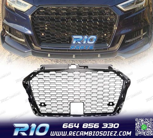 PARRILLA AUDI A3 8V 17-19 LOOK RS3 NEGRO ACC