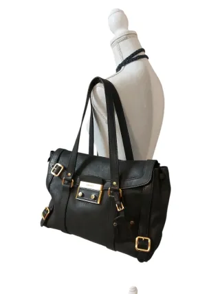 Borsa Prada a spalla in pelle nera