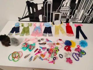 Set di Accessori per Bambina: Nastri, Elastici, Forcine