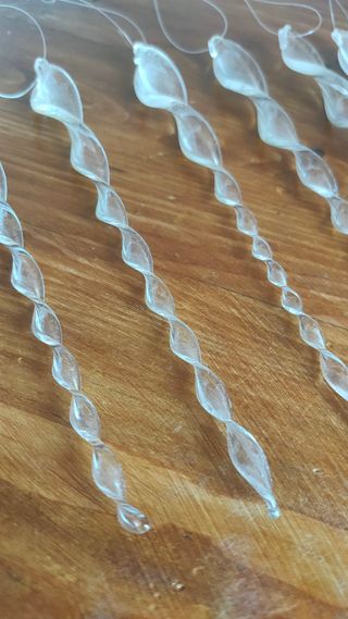 6 Decorazioni Vetro Goccia Stilizzata.