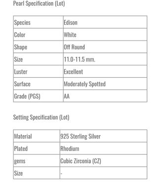 Pendientes Perla Edison 11-11.5mm Plata 925 CZ