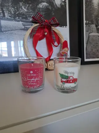 2 Candele Natalizie in Vetro