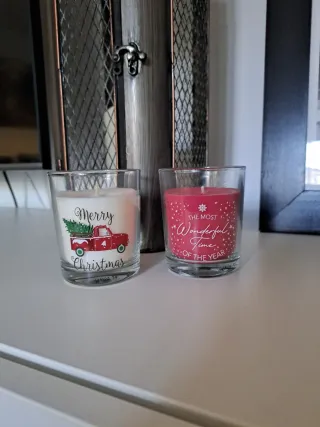 2 Candele Natalizie in Vetro
