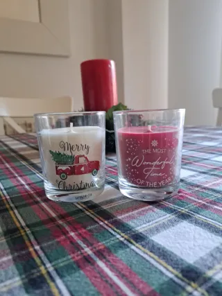 2 Candele Natalizie in Vetro