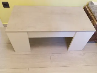 Mesa de centro elevable moderna gris/blanca