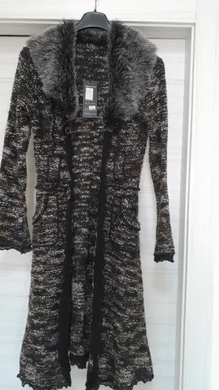 Cappotto lungo in acrilico elasticizzato