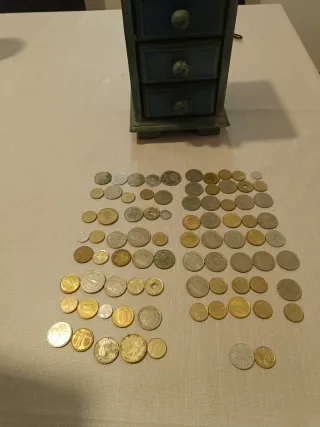 Colección de Monedas antiguas de españa y caja