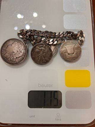 Pulsera Antigua Monedas Americanas Plata.
