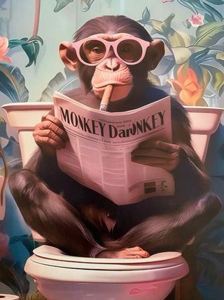 Folia decorativa con scimmia in bagno