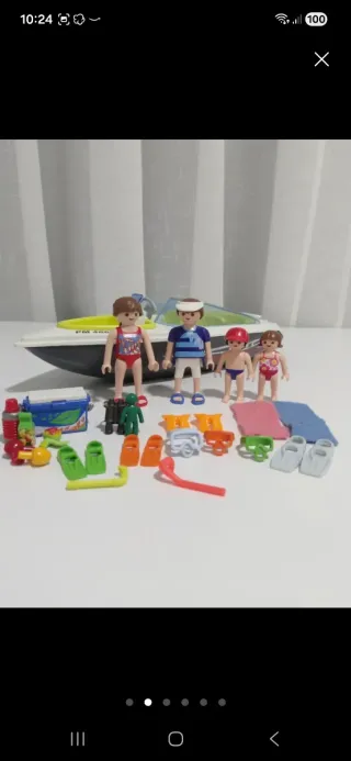 Playmobil Lote Acuático Coche Barco Figuras