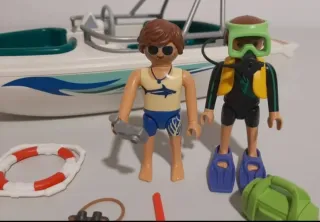 Playmobil Lote Acuático Coche Barco Figuras