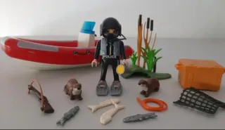 Playmobil Lote Acuático Coche Barco Figuras
