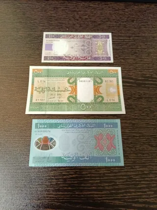 Mauritania. Lotto di 3 banconote.