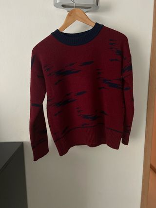 Maglione bordeaux e blu