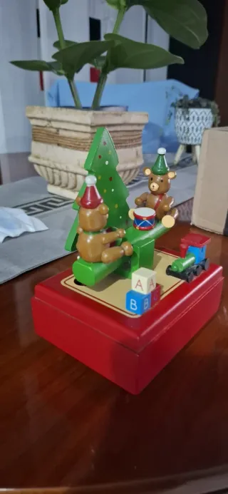 Caja musical villancico de osos en movimiento