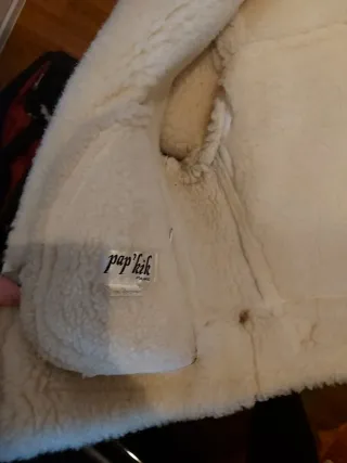 Casaco Pêlo Branco e Couro
