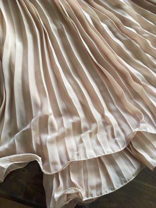 Vestido fiesta beige/rosa talla M