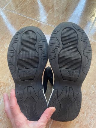 Botín escarpín mujer negro y blanco