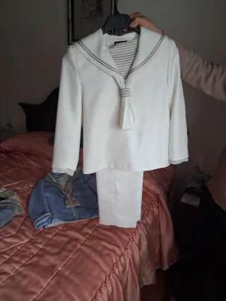 Traje de comunión blanco marinero