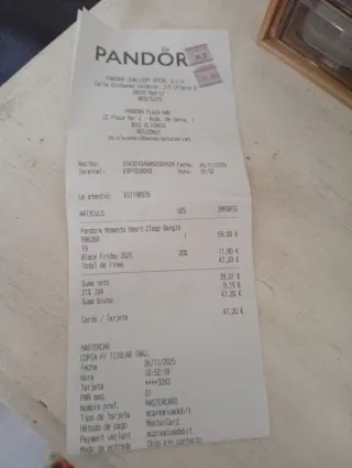 Pulsera Pandora Rígida Plata 20cm Con garantía