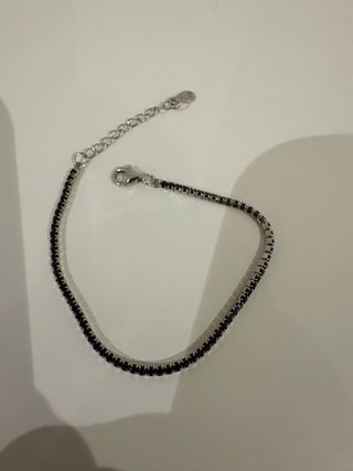 Pulsera Plata con Circonitas Negras