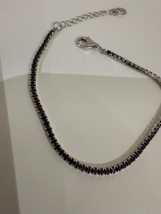 Pulsera Plata con Circonitas Negras