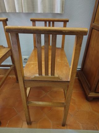 Par de banquetas Art Deco de madera