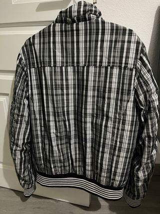 BONES MODA Abrigo Hombre Cuadros Blanco y Negro