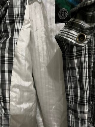 BONES MODA Abrigo Hombre Cuadros Blanco y Negro