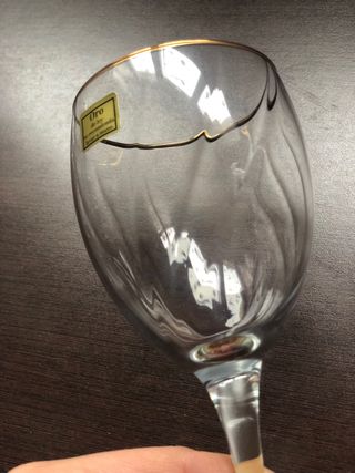 8 calici acqua e 12 vino bordo oro