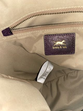 Bolso bombonera Morado Piel auténtica vacuno.