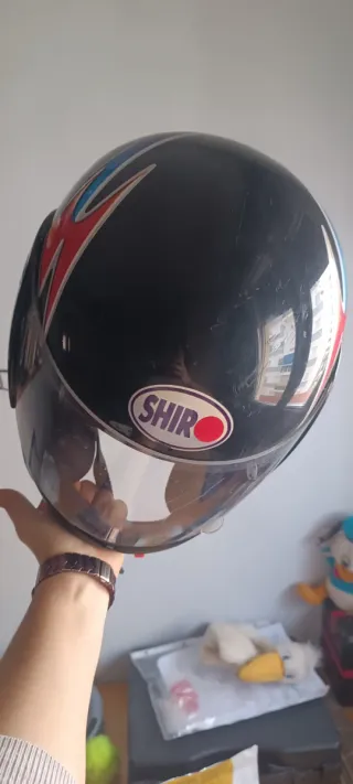 Casco Shiro Negro con Diseño
