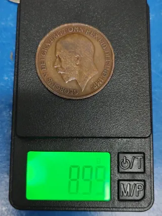 3 Monete Inglesi 1 Penny di Re Giorgio V