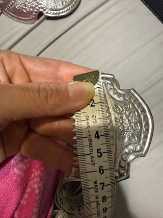 Juego de peinetas en plata para niña