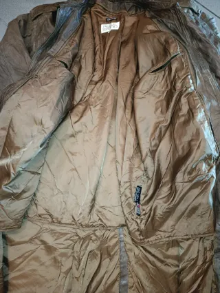 Trench vintage pelle marrone uomo XL