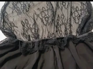 Camisón de encaje negro talla L