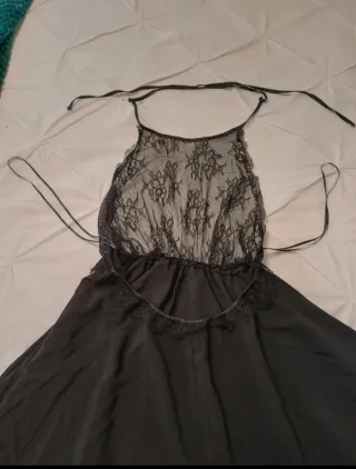 Camisón de encaje negro talla L