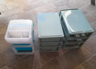 Set contenitori portaoggetti in plastica