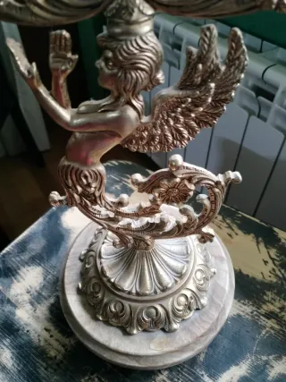 Candelabro in bronzo e alabastro