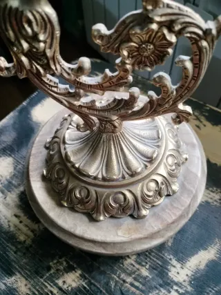 Candelabro in bronzo e alabastro